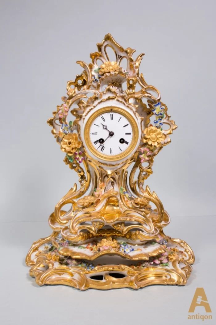 Porcelain Clock with flowers