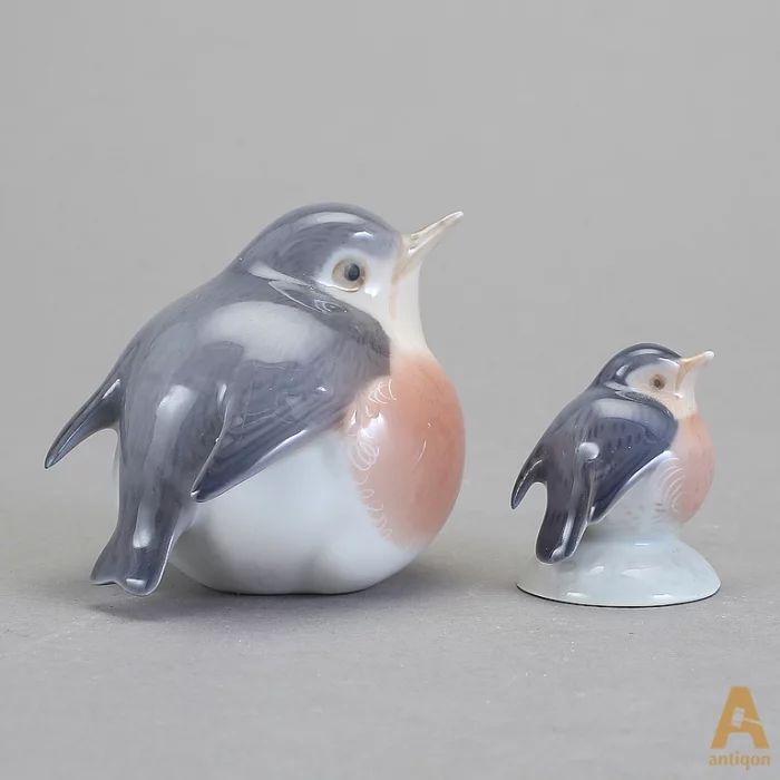 Divas porcelāna figūras "Putni"