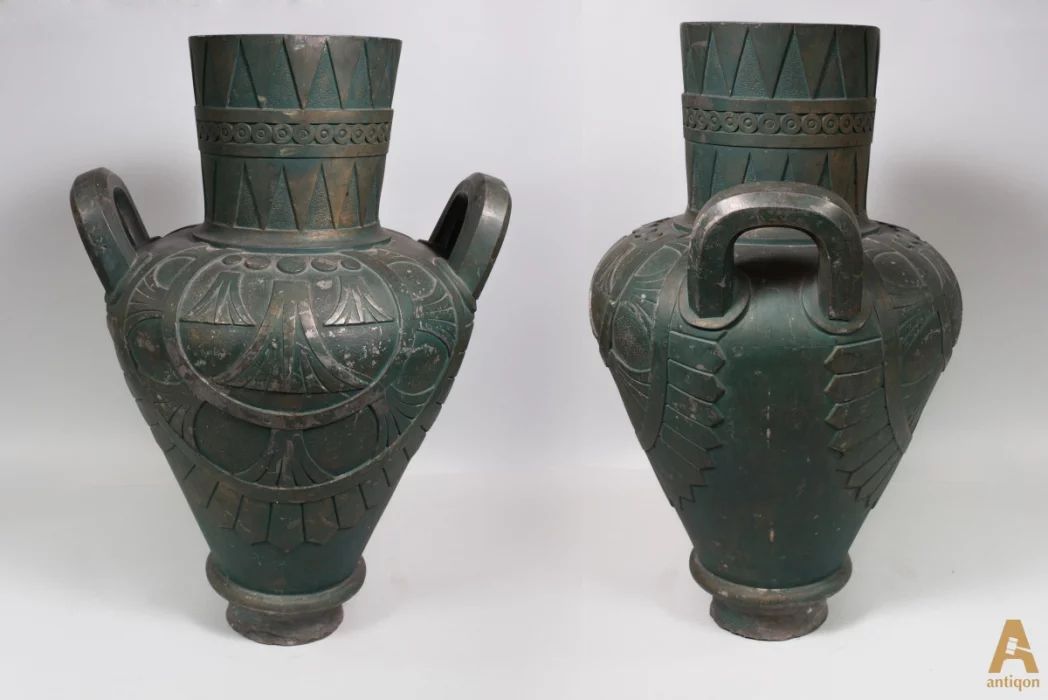 A couple of garden vases