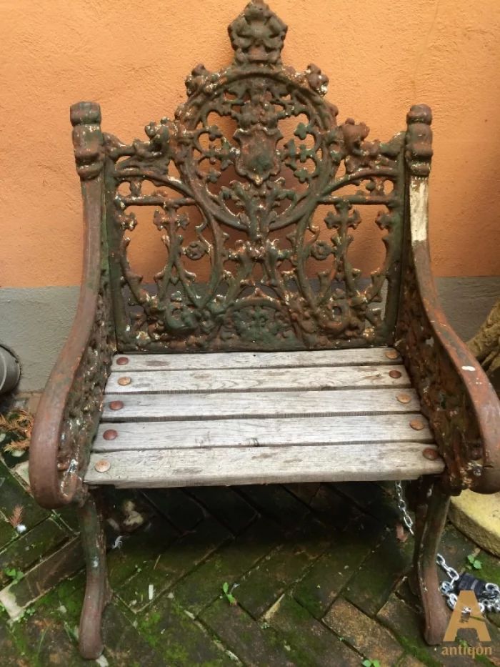 A couple of cast-iron chairs for the garden