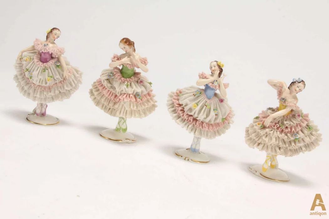 Four porcelain Ballerina