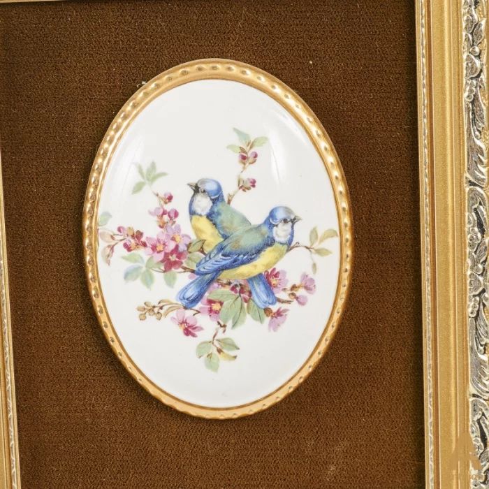 A pair of porcelain paintings "The Birds"