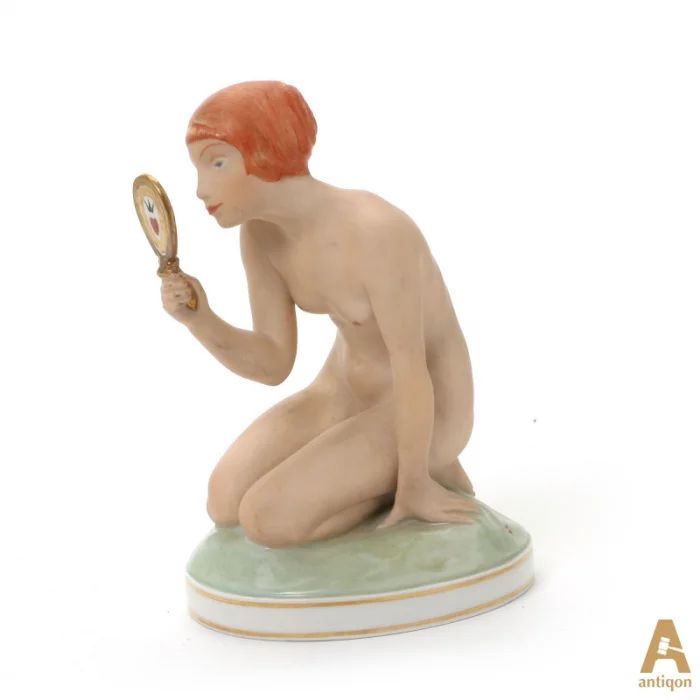 Girl with a mirror."Royal Copenhagen"