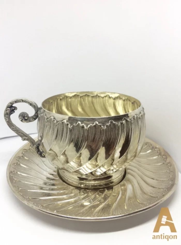 Silver Cup and saucer. France