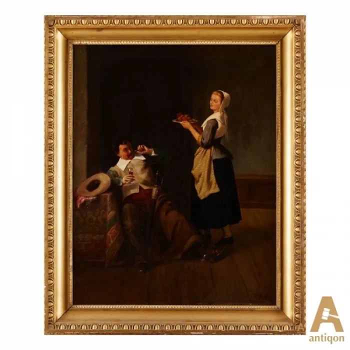 Картина "В трактире" 1800 гг.