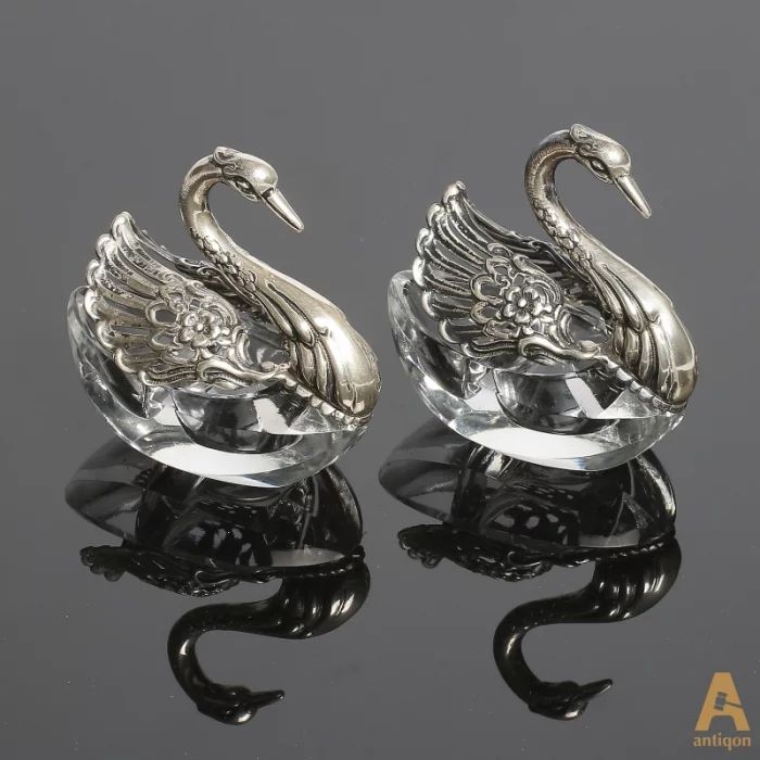 A pair of salt cellars "Swans"