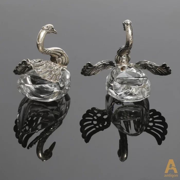 A pair of salt cellars "Swans"