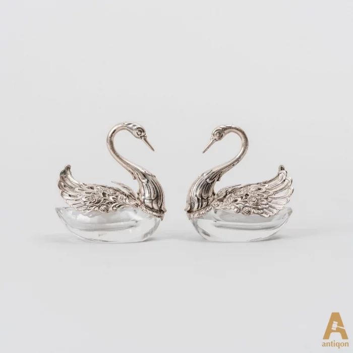A pair of salt cellars "Swans"