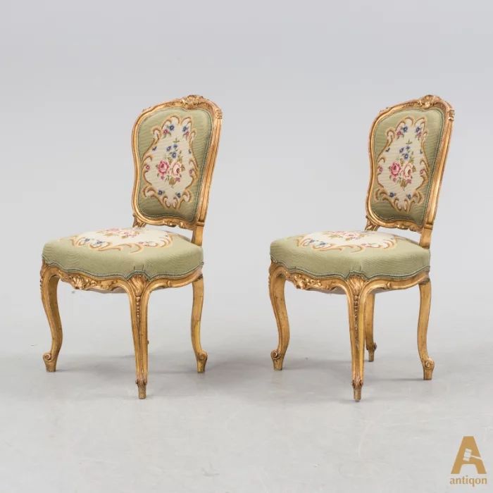 A pair of rococo chairs