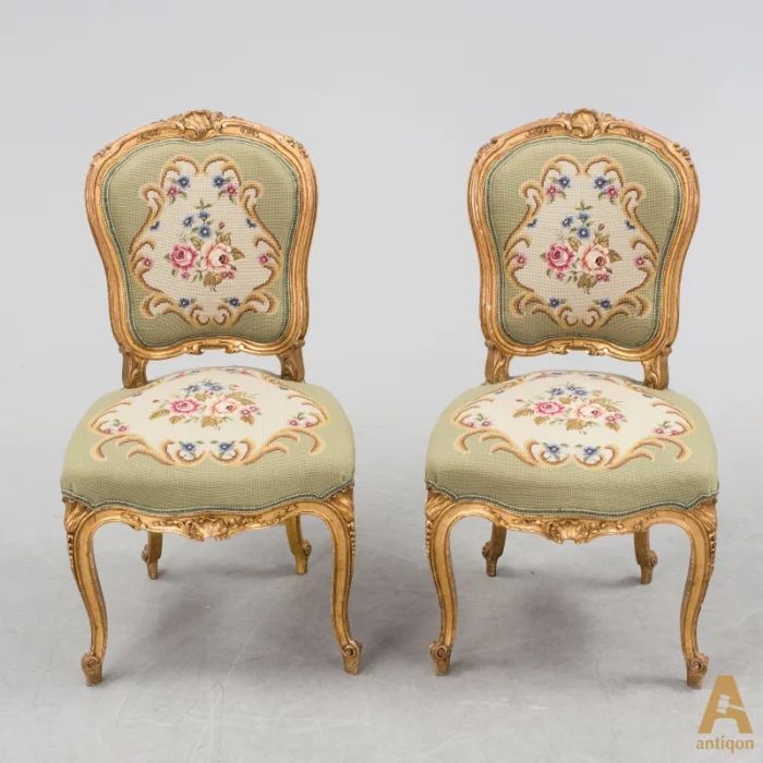 A pair of rococo chairs