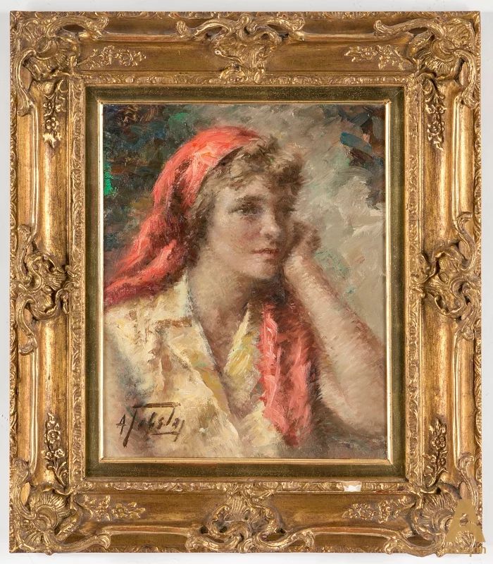 Painting "A Girl in a Red Headscarf"