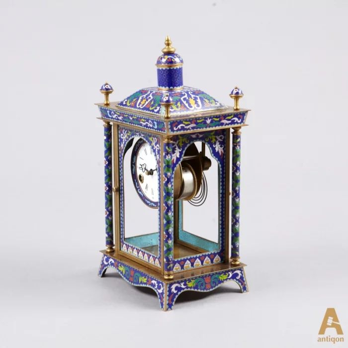 Fireplace clock with enamel