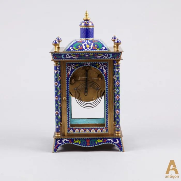 Fireplace clock with enamel