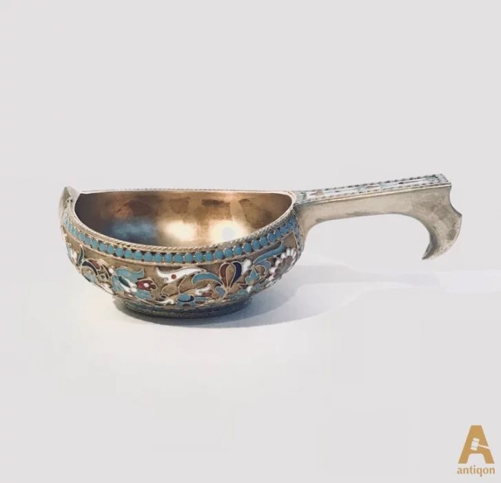 Silver kovsh with enamel