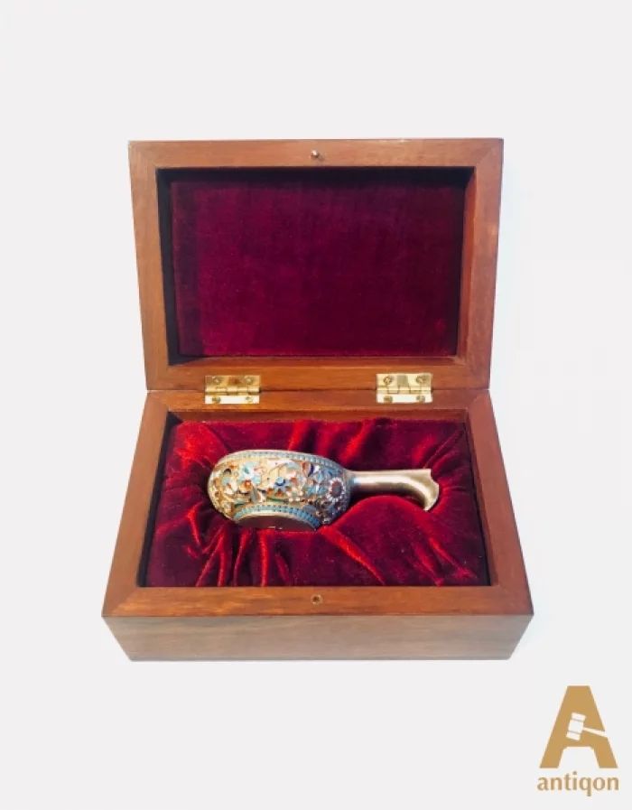 Silver kovsh with enamel