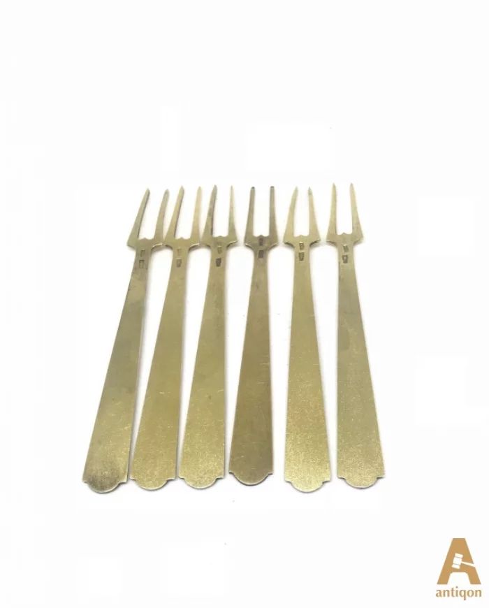 Six silver fork for lemon