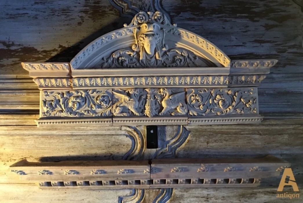Part of the fireplace in the Empire style