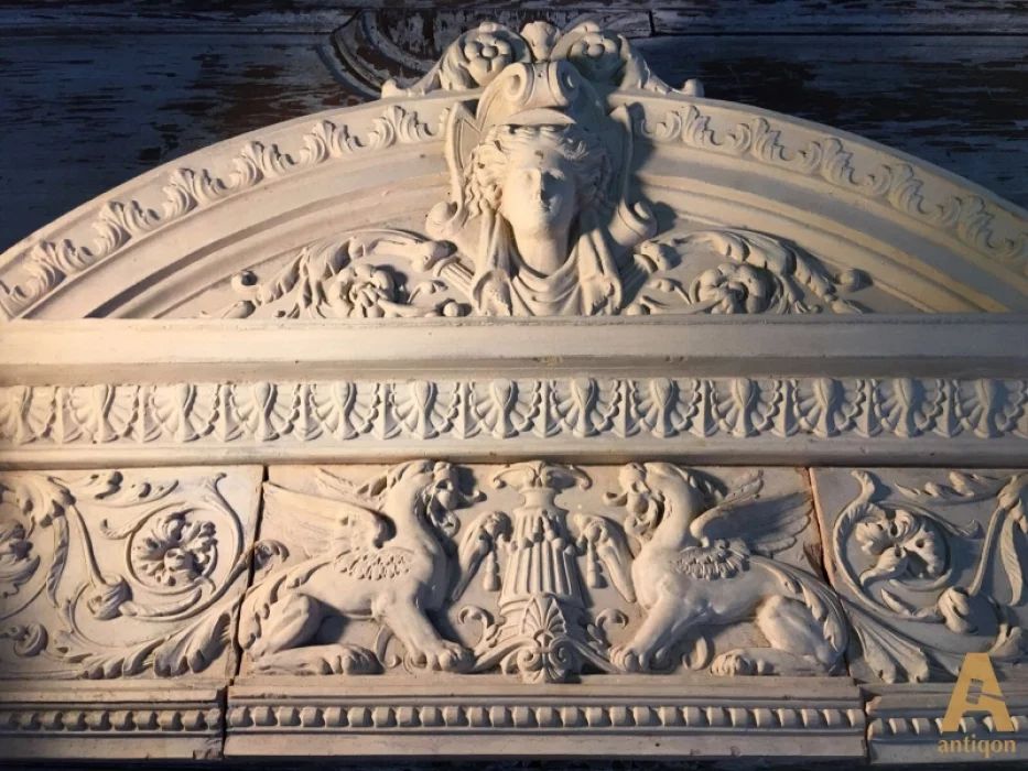 Part of the fireplace in the Empire style