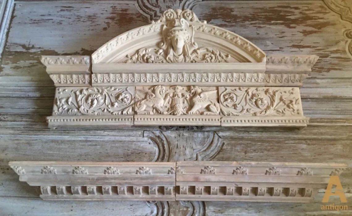 Part of the fireplace in the Empire style