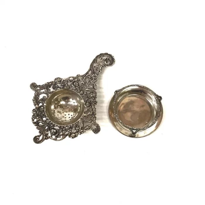 Silver tea strainer