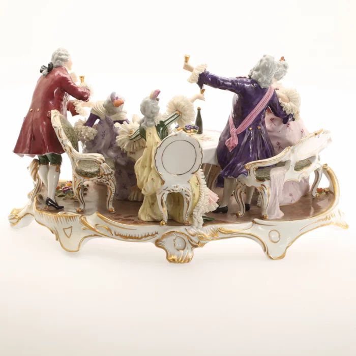 Porcelain composition Feasting  Ladies and Gentleman 