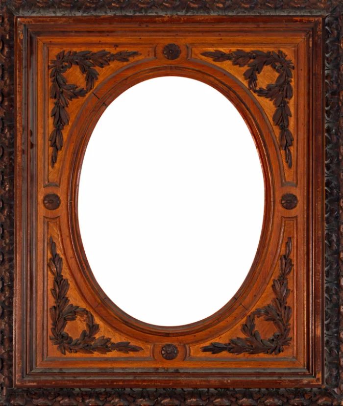 Five carved wood frames