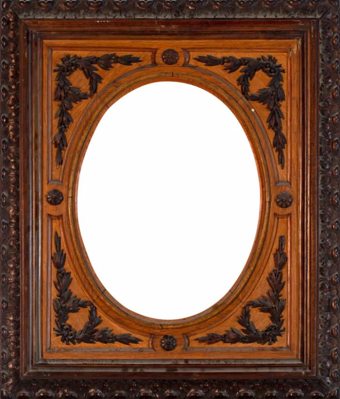 Five carved wood frames