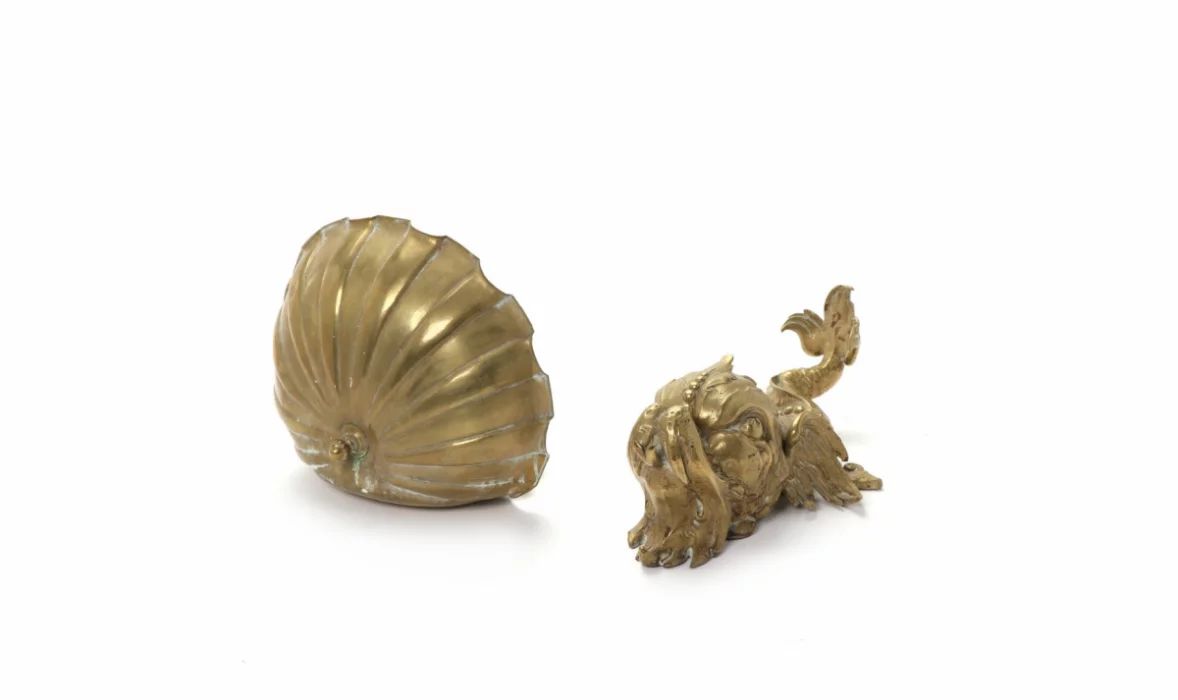 Fish and shell wall fountain