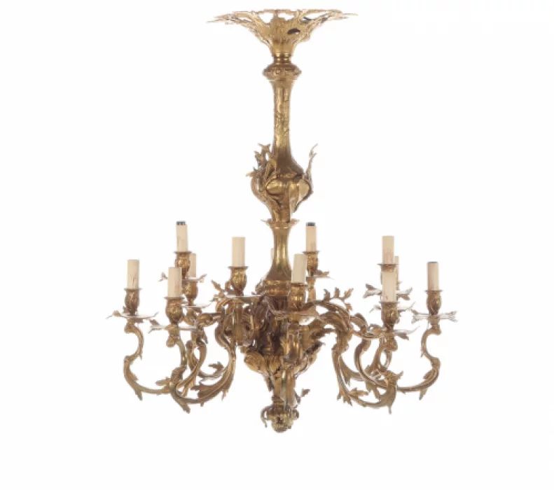 Rococo style chandelier. 19th century 