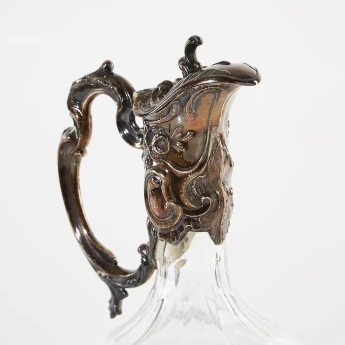 Silver mounted claret jug. 