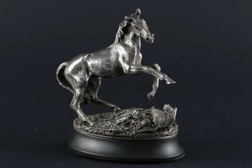 Silver Sculpture "Startled yearling"