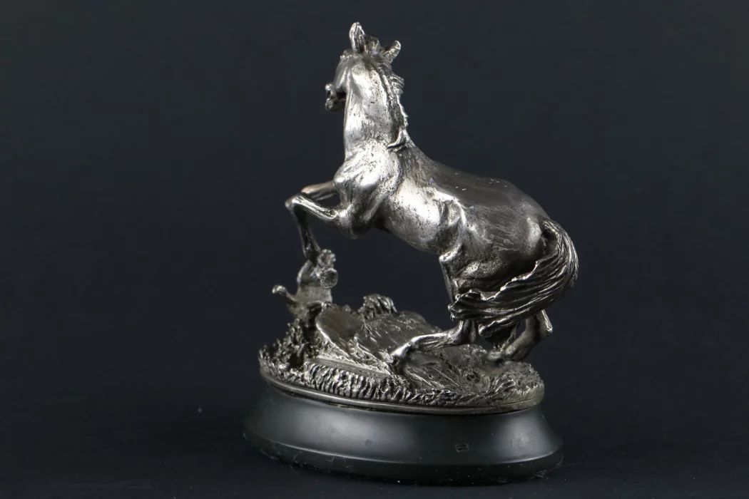Silver Sculpture "Startled yearling"