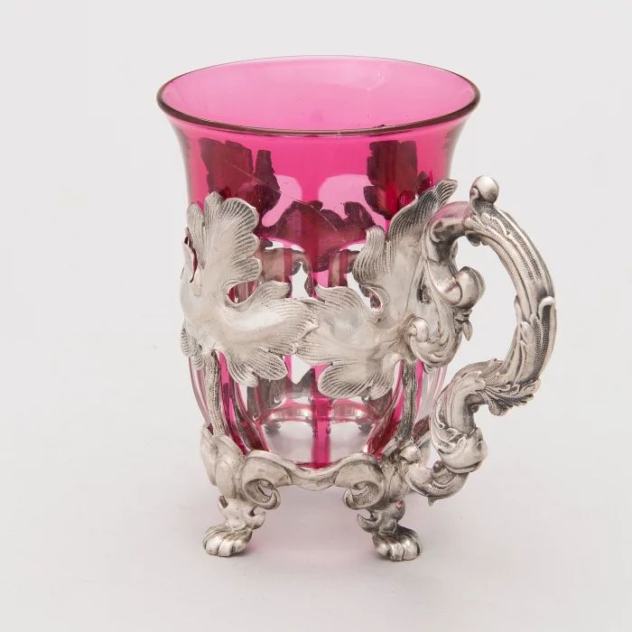 Silver cup holder. Imperial Russia