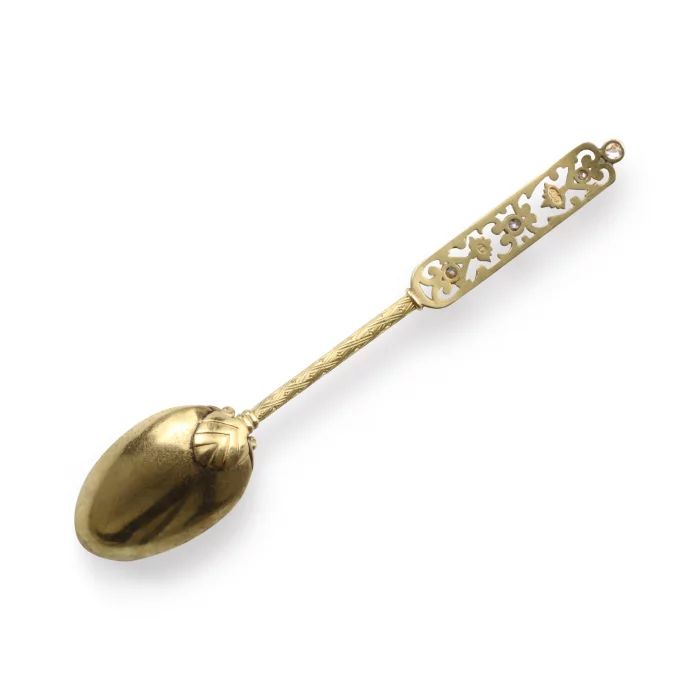 Golden spoon. C. Faberge. master August Wilhelm Holmstrom