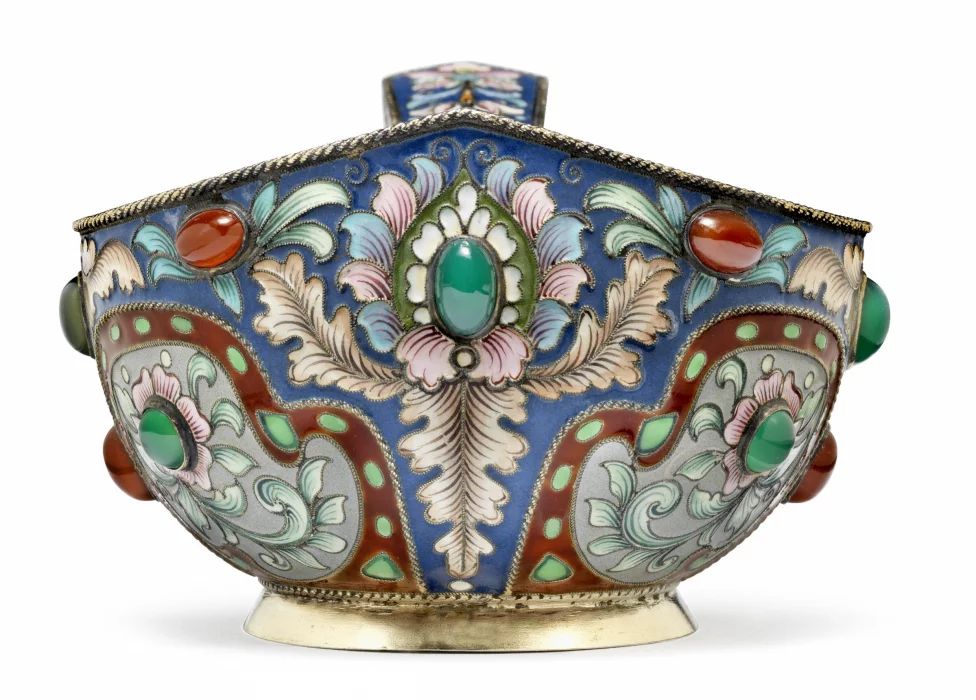 Russian silver Kovsh. Feodor Ruckert