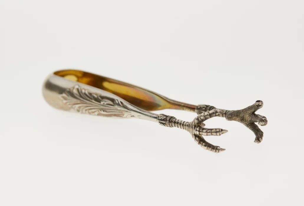 Russian silver sugar tongs. 