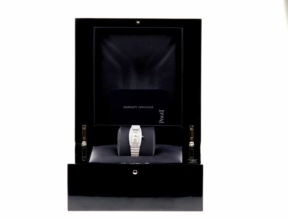 Montre femme Piaget Limelight Tonneau Quartz Or 18 carats avec diamants. 