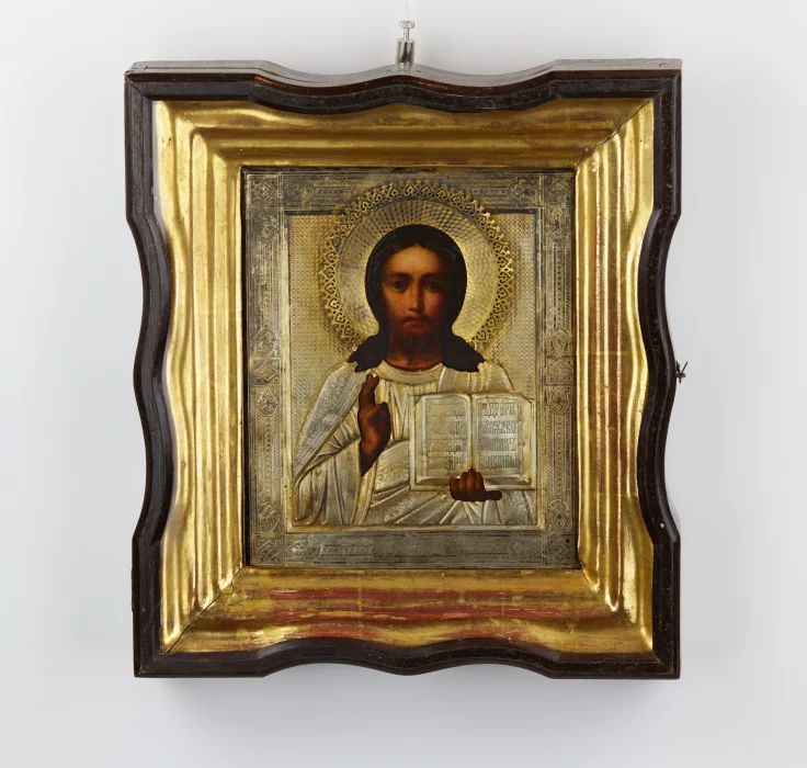 Icon Pantokrator  with silver cover