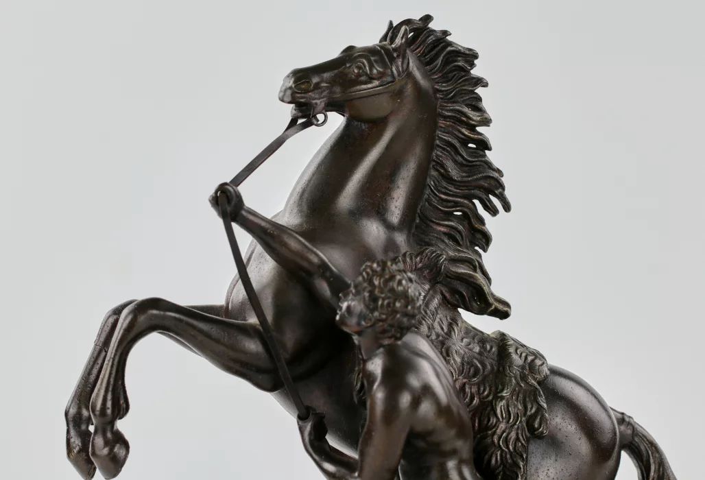 Pair of bronzed Marley riders of the late 19th century 