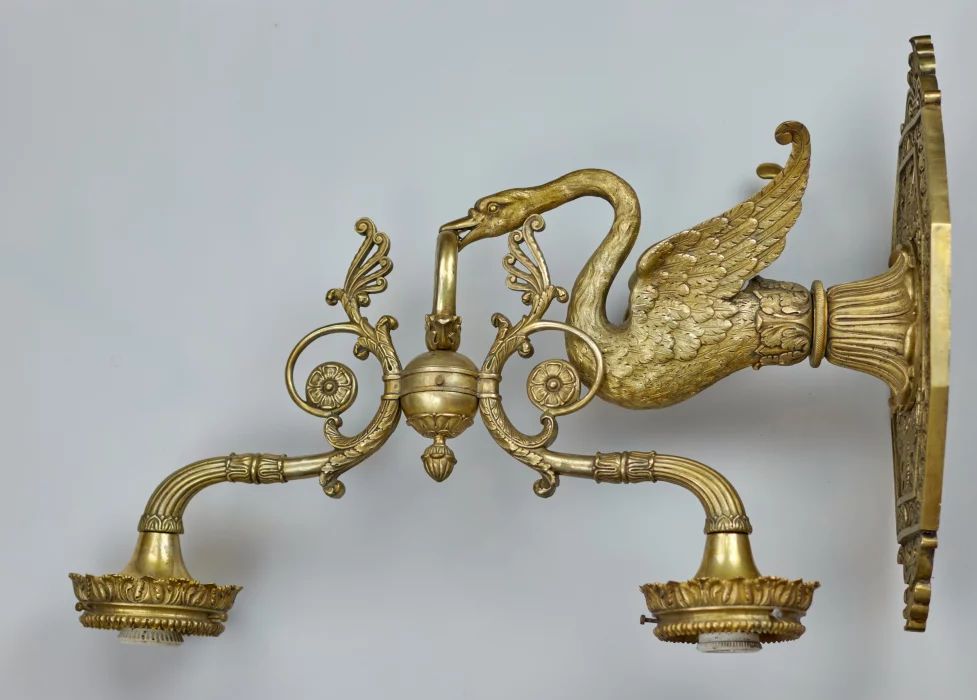 Pair of gilded bronze sconces