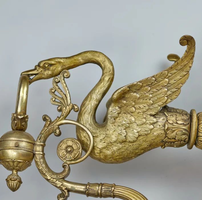 Pair of gilded bronze sconces