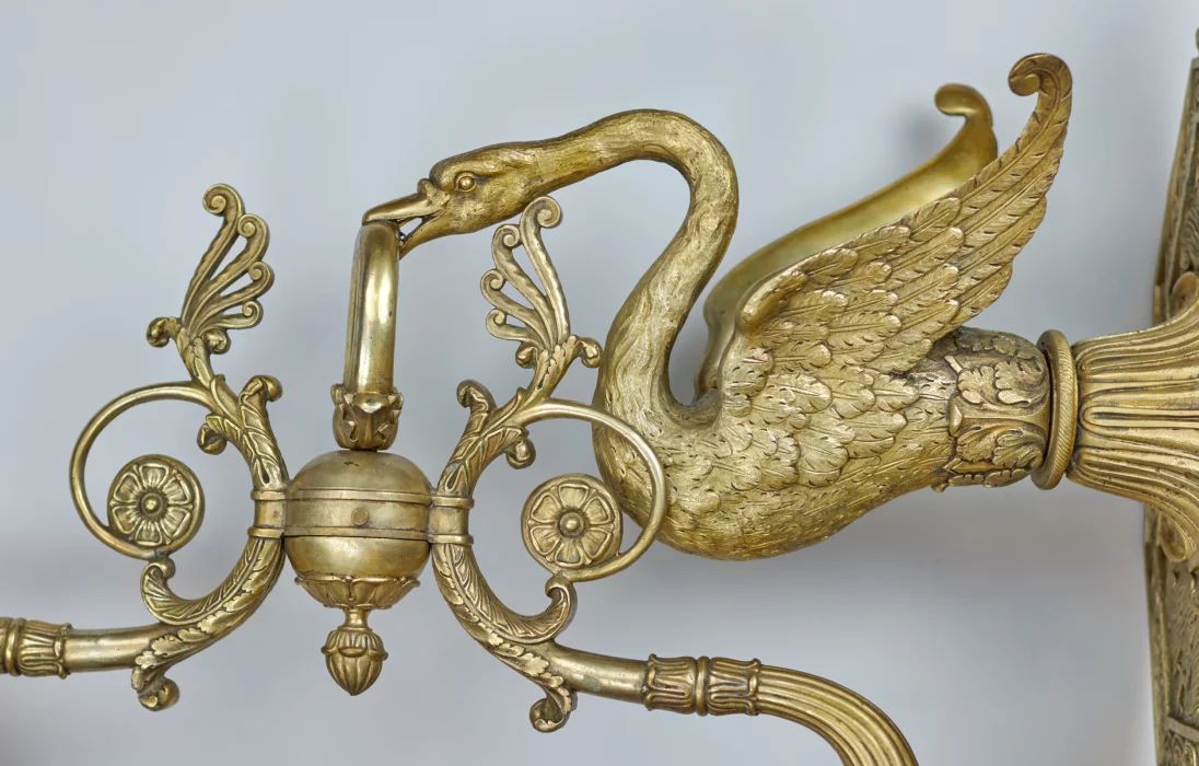 Pair of gilded bronze sconces