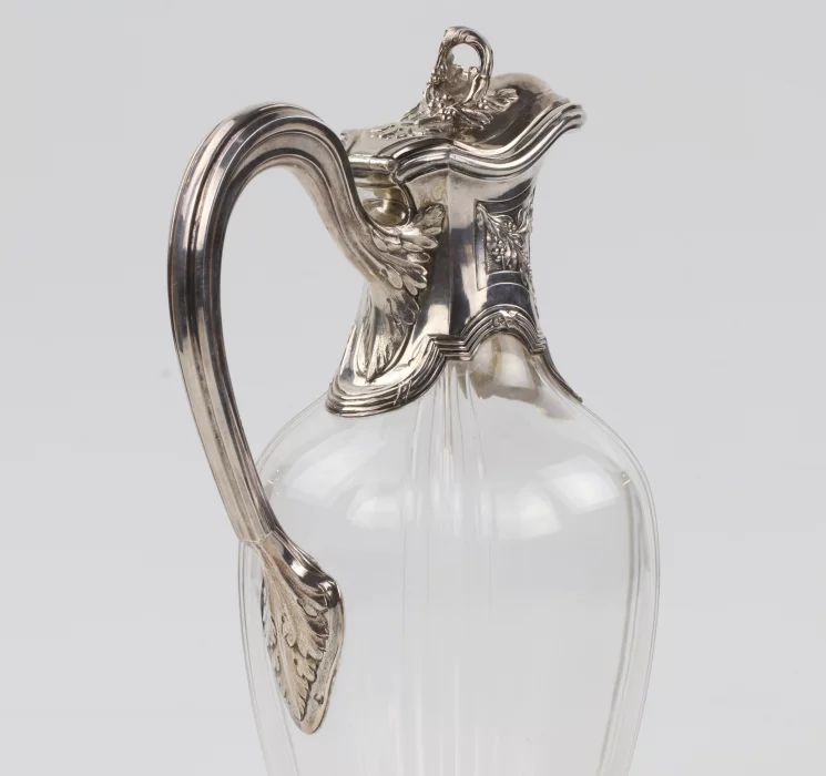Хрустальный кувшин с серебром. Франция. Рубеж 19-20х веков.