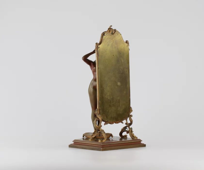 Бронза «Обнаженная девушка перед зеркалом» Emile Pinèdo (1840-1916)
