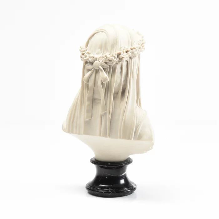 The Veiled Virgin marble bust . 