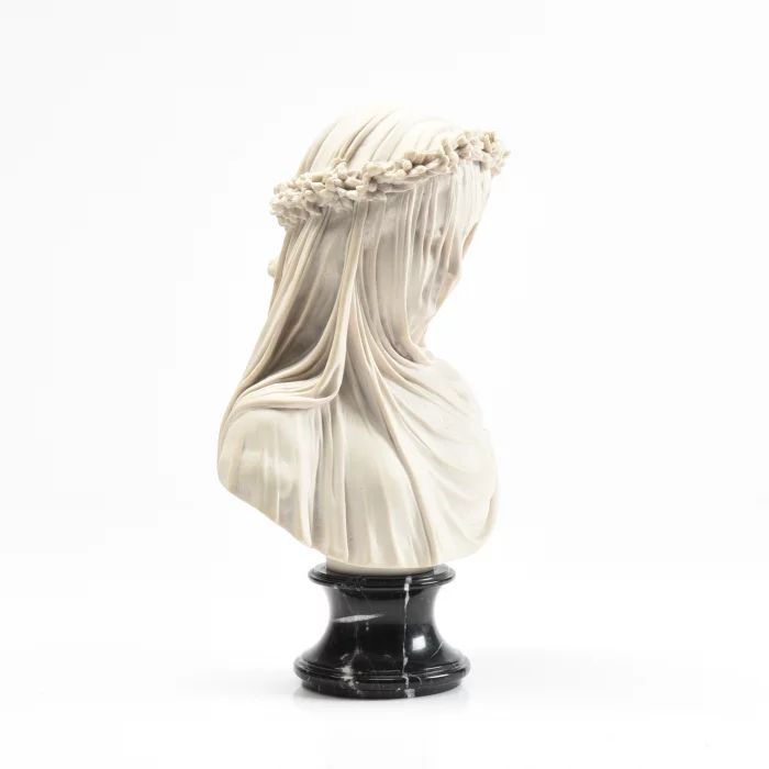 The Veiled Virgin marble bust . 