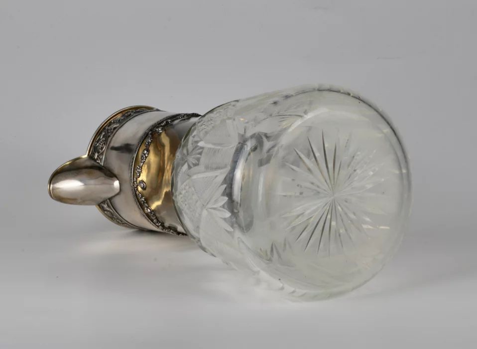 Crystal jug in silver. 13th Artel. Moscow