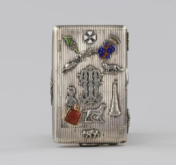 Silver memorial cigarette case   Imperial Russia.