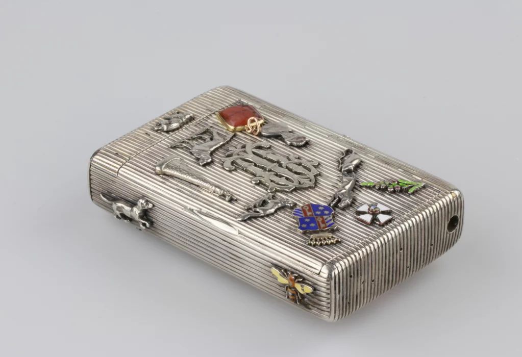 Silver memorial cigarette case   Imperial Russia.