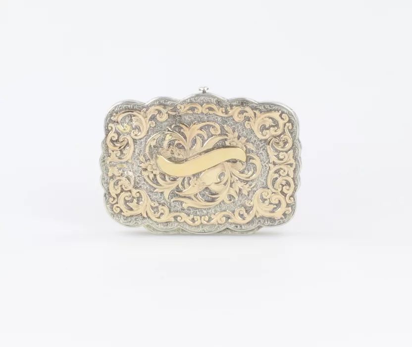 Rectangular silver cigarette case